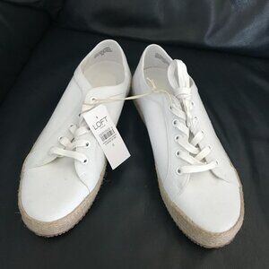 LOFT White Canvas Espadrille Summer Walking Shoes Sneakers Size 8